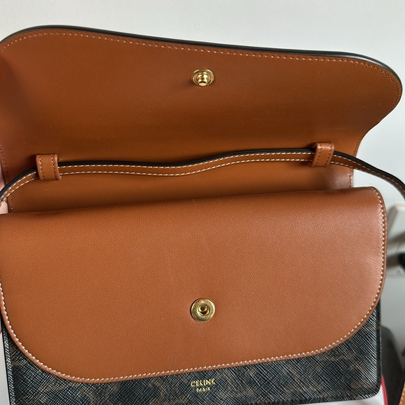 Celine Wallet  on strap in Triomphe canvas and smooth lambskin - Picture 7 of 16